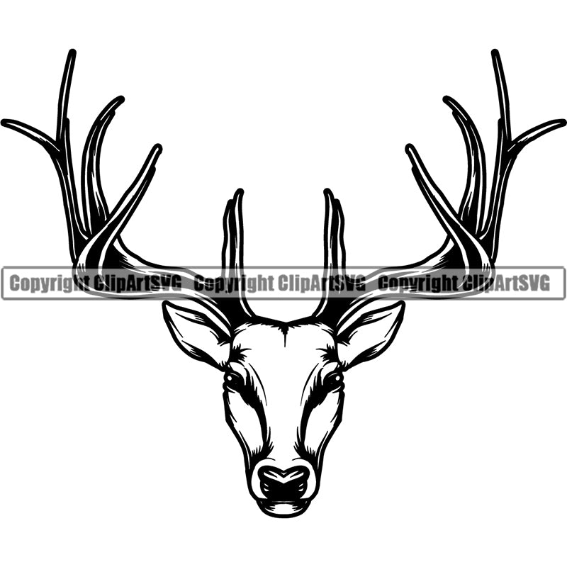 Sports Hunting Deer Big Horns ClipArt SVG