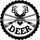 Occupation Sports Game Hunting Logo Hunter Horn Deer Gun Rifle ClipArt SVG