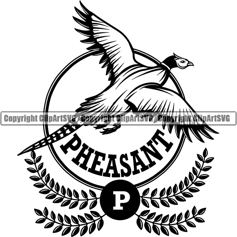 Pheasant Bird Animal Logo ClipArt SVG