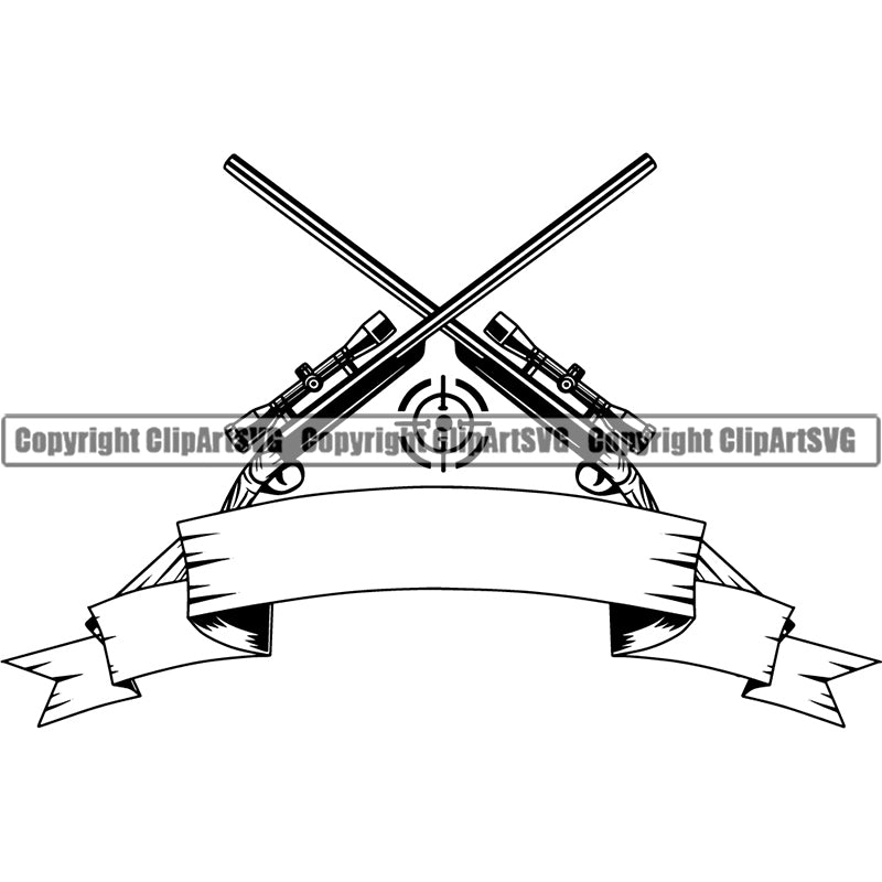 Occupation Sports Game Hunting Logo Hunter Rifle Scope ClipArt SVG