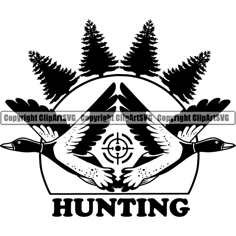 Occupation Sports Game Hunting Duck ClipArt SVG