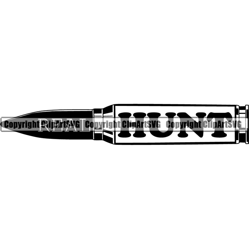 Hunting Weapon Gun Rifle Bullet Logo ClipArt SVG