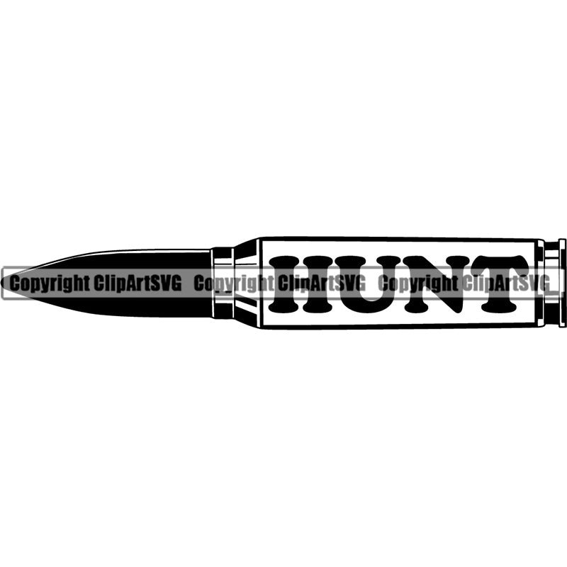 Hunting Weapon Gun Rifle Bullet Logo ClipArt SVG