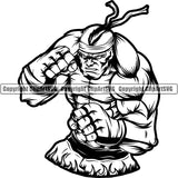 Sports Boxing Boxer MMA Fighter Logo ClipArt SVG