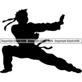 Sports Boxing Man Boxer MMA Fighter Karate ClipArt SVG