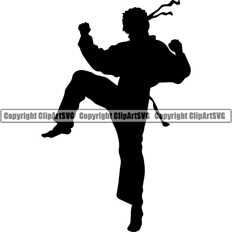 Sports Boxing Boxer MMA Fighter Karate ClipArt SVG