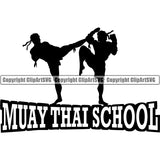 Sports Boxing Man Boxer MMA Fighter Karate Muay Thai School Logo ClipArt SVG