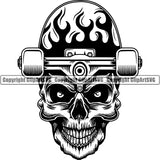Sports Skateboard Skull Board Skateboarding Skeleton ClipArt SVG