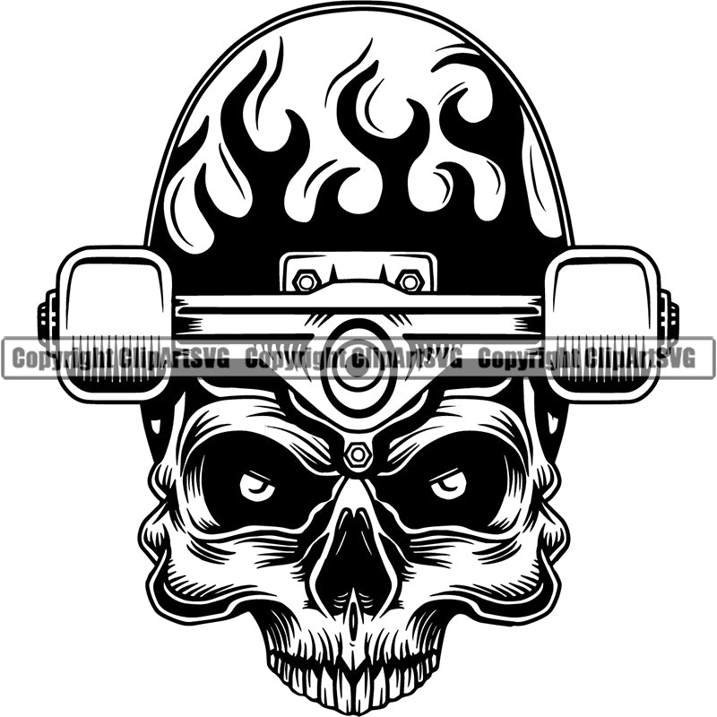 Sports Skateboard Skull Board Skateboarding Skeleton ClipArt SVG