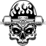 Sports Skateboard Skull Board Skateboarding Skeleton ClipArt SVG