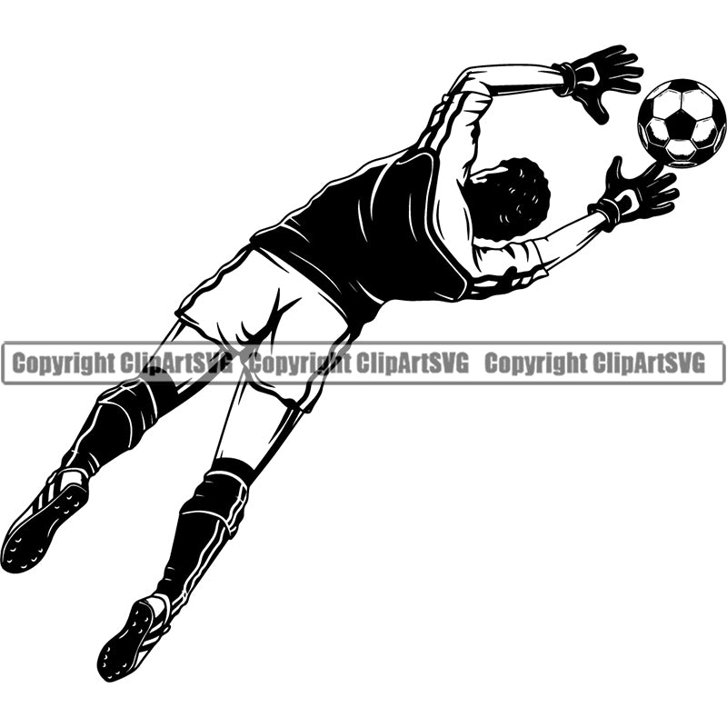 Sports Soccer Player Goalie ClipArt SVG