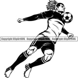 Sports Soccer Player Ball Spike Logo ClipArt SVG