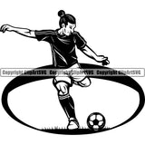 Sports Soccer Player Man Kick Ball ClipArt SVG