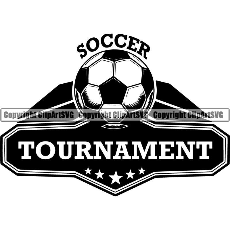 Sports Soccer Tournament Ball Stars Logo ClipArt SVG