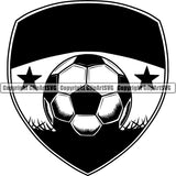 Sports Soccer Ball Stars Logo ClipArt SVG