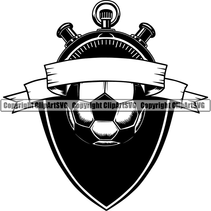Sports Soccer Chronometer Timer Ball Logo ClipArt SVG