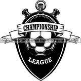 Sports Soccer Champion League Chronometer Timer Ball Logo ClipArt SVG
