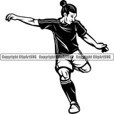 Sports Soccer Player Spike Logo ClipArt SVG