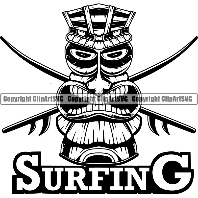 Sports Surfing Hawaii Surf Paradise Logo ClipArt SVG