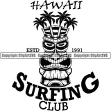 Sports Surfing Club Hawaii Surf Paradise Logo 1991 ClipArt SVG