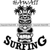 Sports Surfing Hawaii Surf Paradise Logo ClipArt SVG