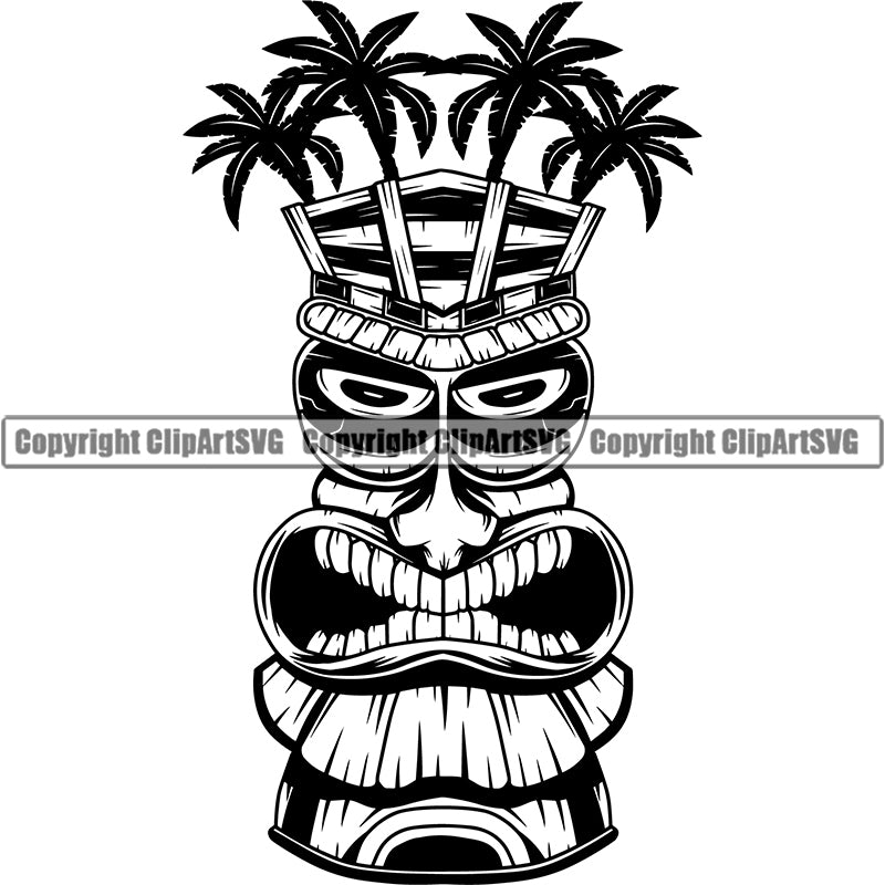 Sports Surfing Hawaii Surf palm Threes Logo ClipArt SVG