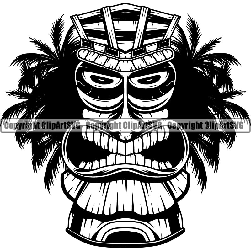 Sports Surfing Hawaii Surf Paradise Palm Three Logo ClipArt SVG