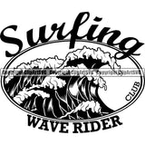Sports Surfing Hawaii Surf Waves Rider Logo ClipArt SVG