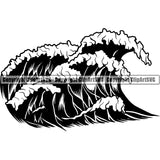 Sports Surfing Hawaii Surf Waves Logo ClipArt SVG