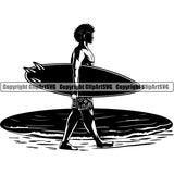 Sports Surfing Surf Surfer Man Short Pants Beach ClipArt SVG