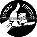 Sports Surfing Hawaii Surf Hand Sign Logo ClipArt SVG