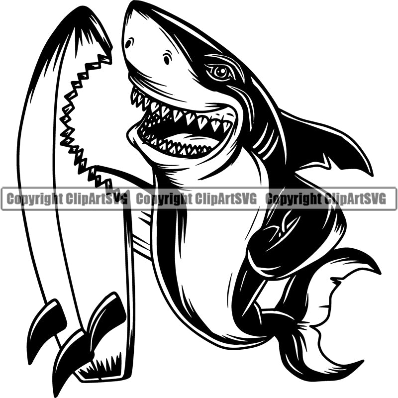 Sports Surfing Shark Zone Surf Logo ClipArt SVG