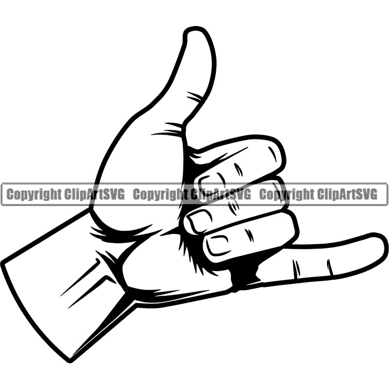 Sports Surf Hand Sign Logo ClipArt SVG