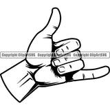 Sports Surf Hand Sign Logo ClipArt SVG