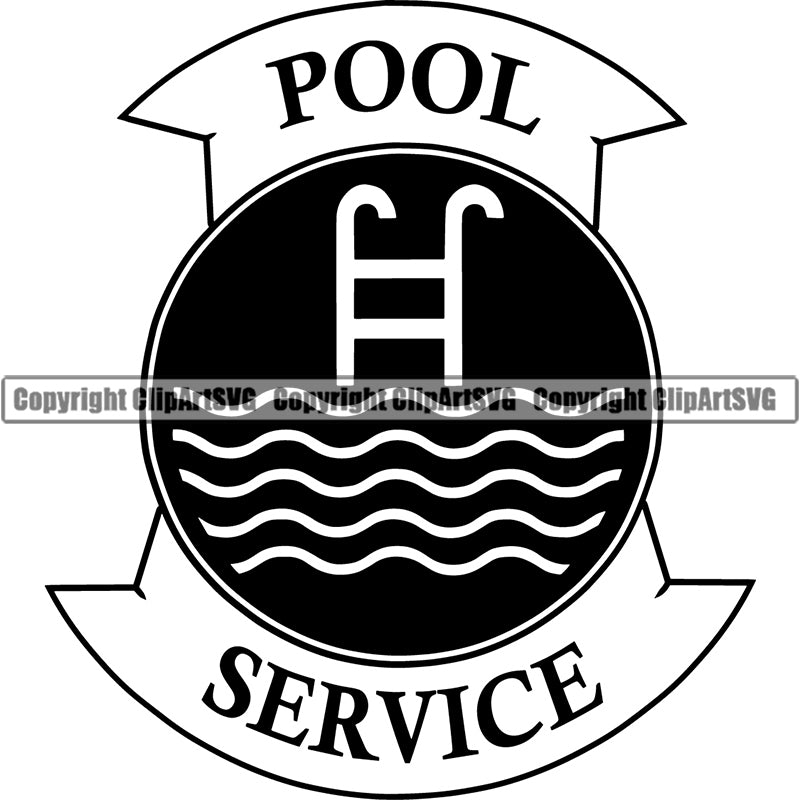 Pool Service Water Swim Stairs Safety ClipArt SVG