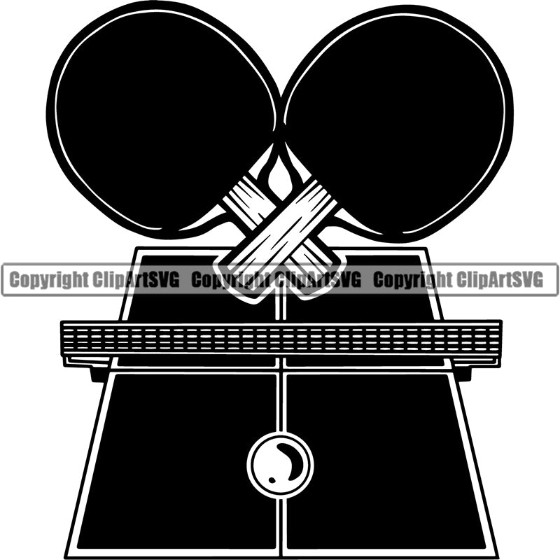 Sports Game Table Tennis Ping Pong ClipArt SVG