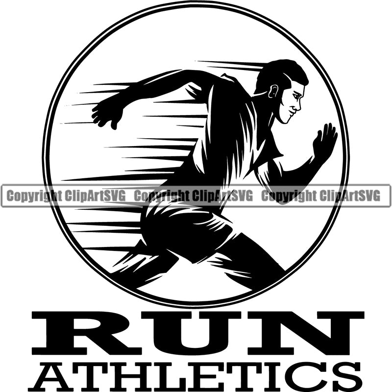 Sports Game Track And Field Running Man Run Athletics ClipArt SVG