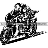 Superbike Motorcycle Bike Chopper Biker Man Jacket ClipArt SVG