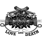 Design Tattoo Artist Gun Roses Love Death ClipArt SVG