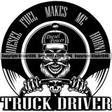 Truck Logo Driver Steering Wheel Skull Cigar Tobacco Smoking Hat Trucker Skeleton Logo ClipArt SVG