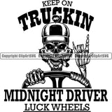 Truck Driver Steering Wheel Skull Trucker Skeleton Cigar Tobacco Smoking Hat Logo ClipArt SVG