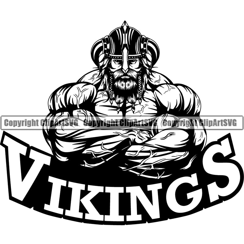 Viking Warrior Barbarian Strong Man ClipArt SVG