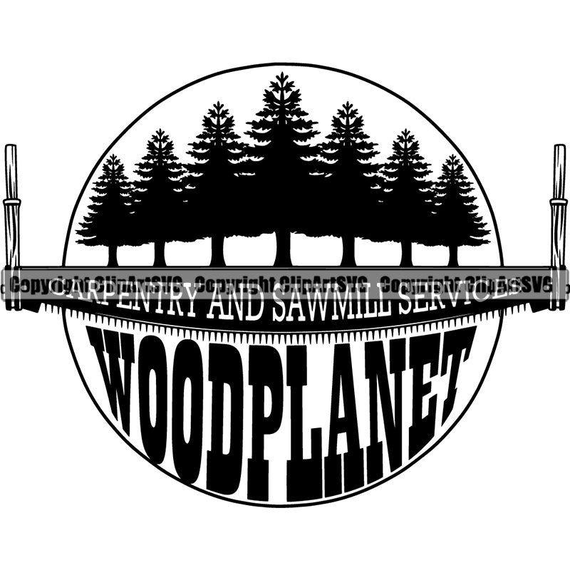 Woodworking Logo Carpenter Lumberjack Hand Saw ClipArt SVG